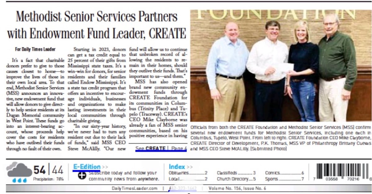 MSS West Point Endowment Story - Daily Times Leader (Part 1)-1